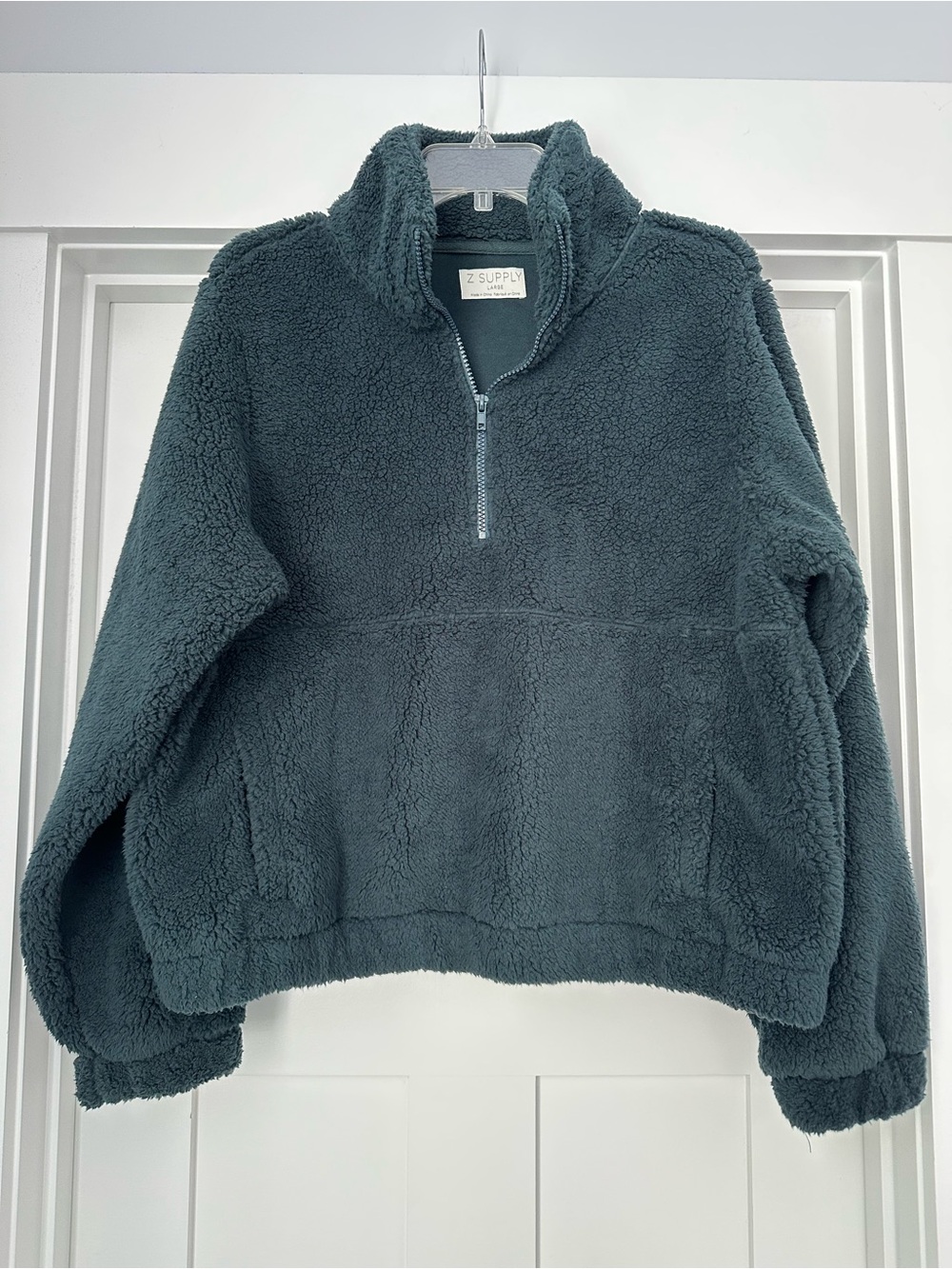 Z Supply Dark Emerald Sherpa Half-Zip Pullover